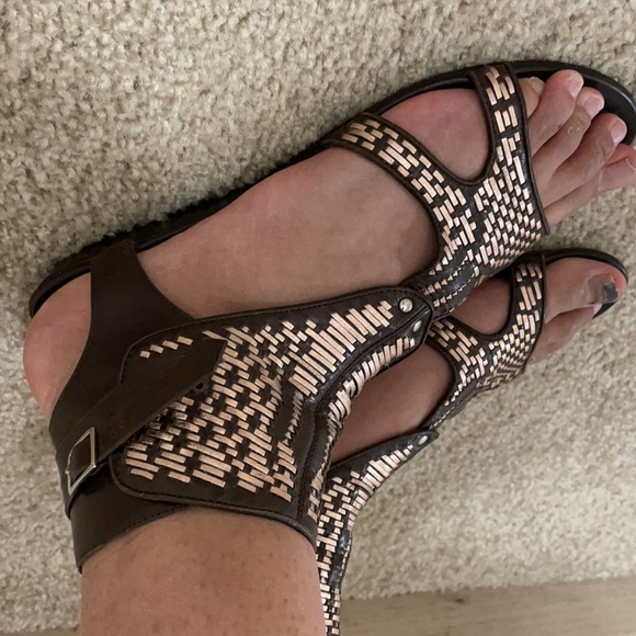 Sigerson Morrison woven gladiator sandals SZ 9 - Picture 2 of 9